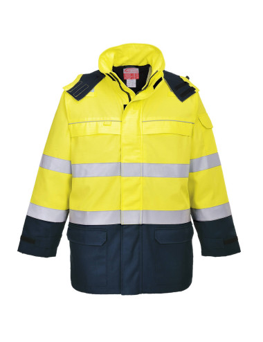 Bizflame multi arc hi-vis jacket yellow/navy Portwest