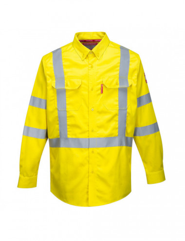 Trudnopalna koszula ostrzegawcza bizflame 88/12 żółty Portwest