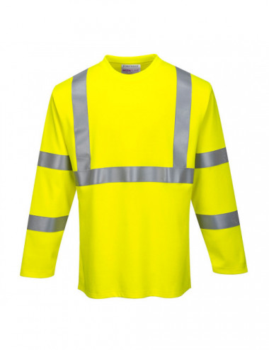 Flame resistant long sleeve hi-vis t-shirt yellow Portwest