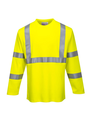 Flame resistant long sleeve hi-vis t-shirt yellow Portwest