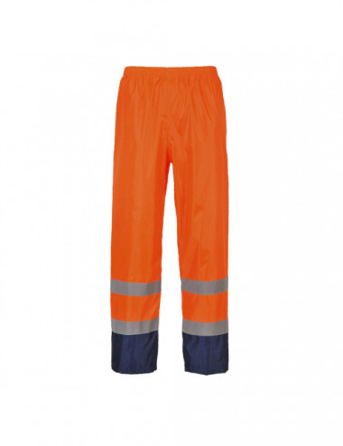 Classic hi-vis and contrast rain trousers orange/navy Portwest