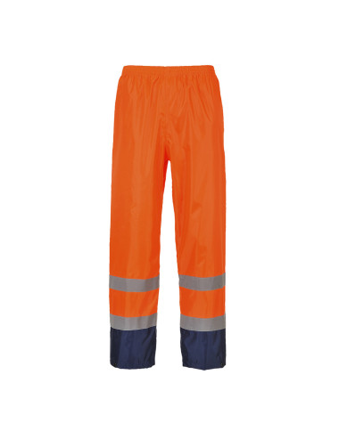 Classic hi-vis and contrast rain trousers orange/navy Portwest