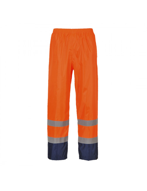 Klasyczne spodnie przeciwdeszczowe, ostrzegawcze i kontrastowe pomarańczowo/granatowy Portwest