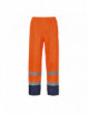 2Classic hi-vis and contrast rain trousers orange/navy Portwest