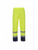 2Classic hi-vis and contrast rain trousers yellow/navy Portwest