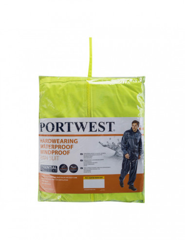 Zestaw przeciwdeszczowy (kurtka + spodnie) żółty Portwest