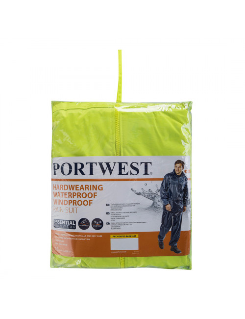 Zestaw przeciwdeszczowy (kurtka + spodnie) żółty Portwest