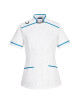 Medical tunic white/teal Portwest