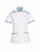 Medical tunic white/teal Portwest