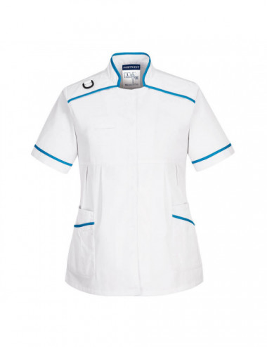 Medical maternity tunic white/teal Portwest