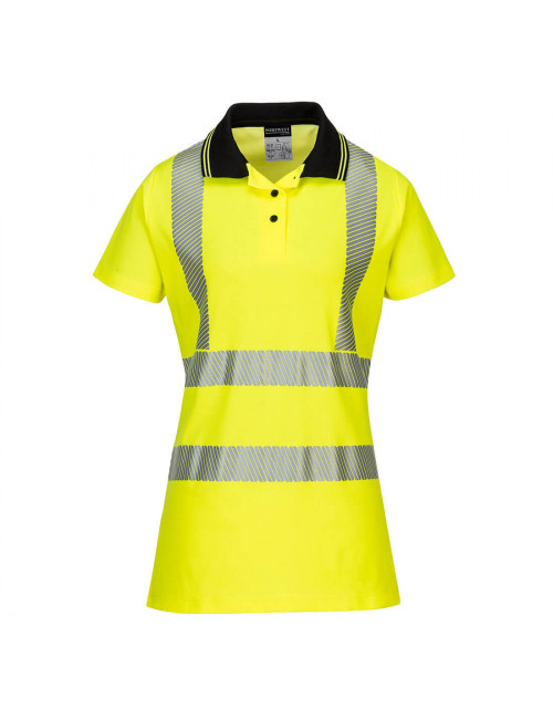 Damska koszulka ostrzegawcza polo żółto/czarny Portwest