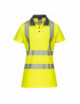 Damen-Poloshirt mit hoher Sichtbarkeit, gelb/grau, Portwest