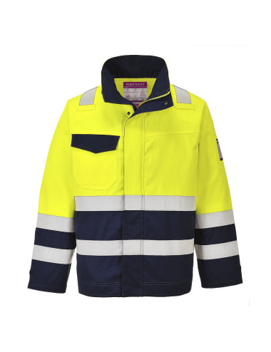 Warnschutzjacke, zweifarbig Modaflame-Gelb/Marineblau Portwest