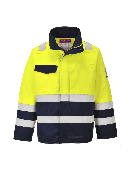 Warnschutzjacke, zweifarbig Modaflame-Gelb/Marineblau Portwest