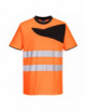2PW2 Warn-T-Shirt orange/schwarz Portwest
