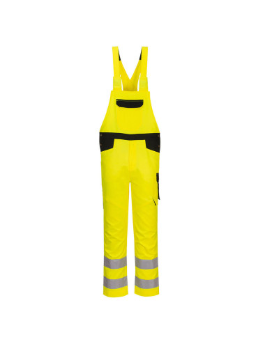 Hi-vis pw2 dungarees yellow/black Portwest