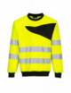 PW2 Warn-Sweatshirt gelb/schwarz Portwest