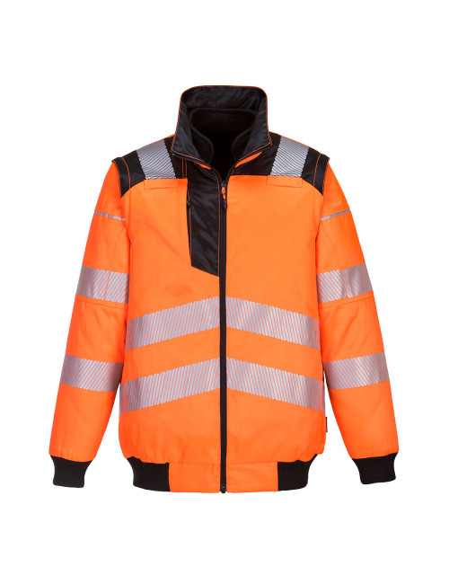 Pw3 3-in-1 hi-vis jacket orange/black Portwest