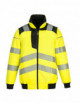 Pw3 3-in-1 hi-vis jacket yellow/black Portwest
