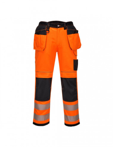 Spodnie ostrzegawcze pw3 stretch z kieszeniami kaburowymi pomarańczowo/czarny Portwest