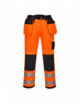 2Pw3 stretch hi-vis trousers orange/black Portwest