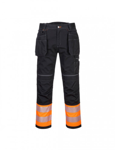 Pw3 class 1 hi-vis trousers orange/black Portwest