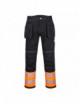 2Pw3 class 1 hi-vis trousers orange/black Portwest