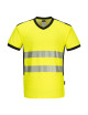 PW3 Warn-T-Shirt mit V-Ausschnitt Gelb/Schwarz Portwest