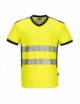 PW3 Warn-T-Shirt mit V-Ausschnitt Gelb/Schwarz Portwest