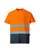 Two-tone cotton comfort hi-vis orange/navy t-shirt Portwest