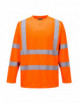 Orangefarbenes, langärmliges Warn-T-Shirt von Portwest