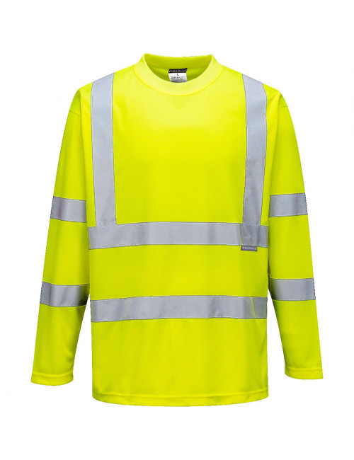 T-shirt ostrzegawczy z długimi rękawami żółty Portwest