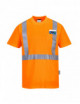 Portwest orangefarbenes Warn-T-Shirt mit Tasche