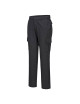 Schlanke schwarze kurze Portwest-Cargohose aus Stretch-Material