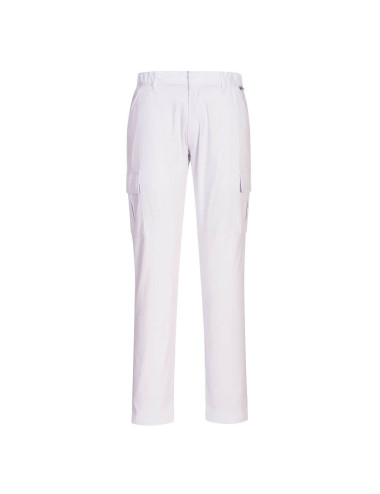 Stretch slim cargo pants white Portwest