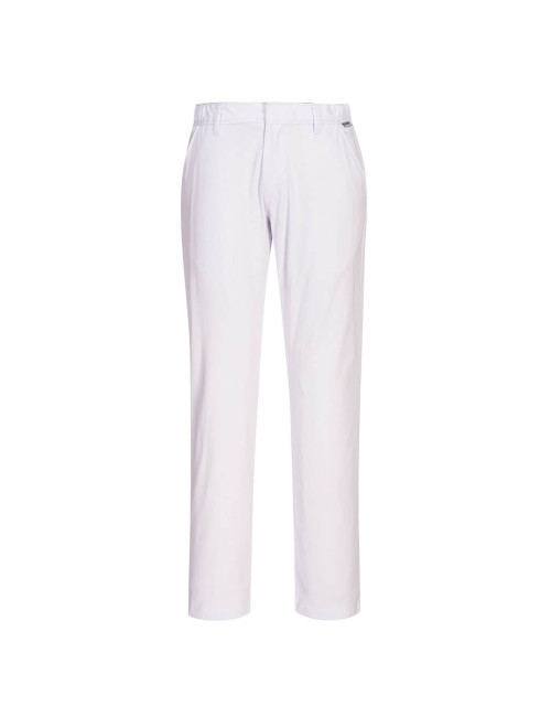 Stretch slim chino pants white Portwest