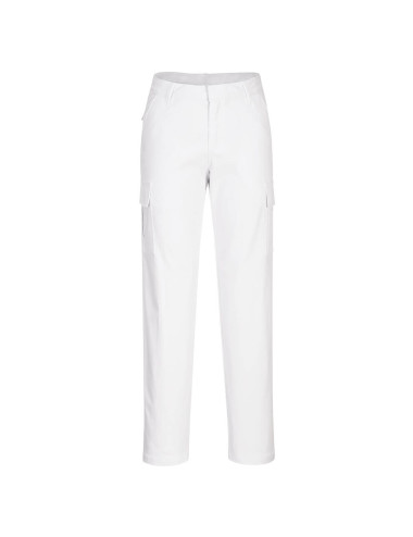 Damen-Stretch-Cargohose weiß Portwest