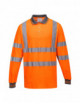 Komfort-Warnpoloshirt aus Baumwolle mit langen Ärmeln, orange Portwest