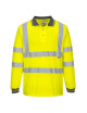 Hi-vis long sleeve polo shirt yellow Portwest