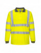 2Hi-vis long sleeve polo shirt yellow Portwest