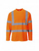Orangefarbenes, langärmliges Warn-T-Shirt von Portwest