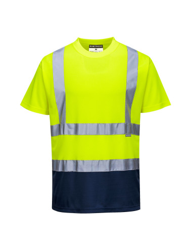 Two-tone yellow/navy hi-vis t-shirt Portwest