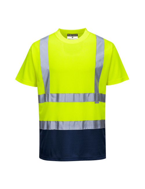 Two-tone yellow/navy hi-vis t-shirt Portwest