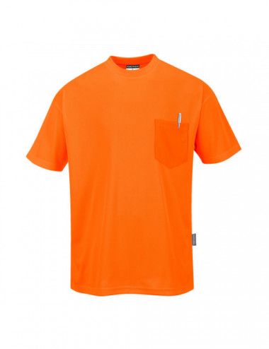 Tagessicht-T-Shirt mit Tasche, orange Portwest