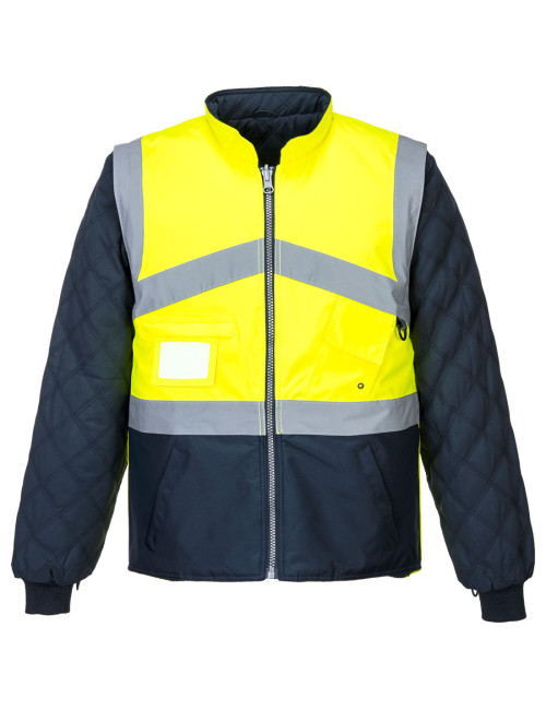Yellow/navy contrast reversible hi-vis jacket Portwest