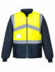 2Yellow/navy contrast reversible hi-vis jacket Portwest