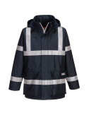 Antistatische, flammhemmende und regenfeste Jacke Bizflame Marineblau Portwest