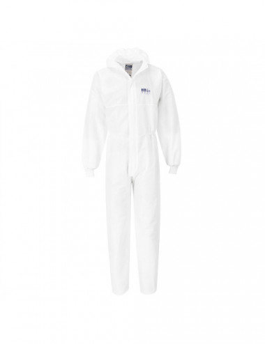 Biztex sms type 5/6 knit cuff coverall white Portwest