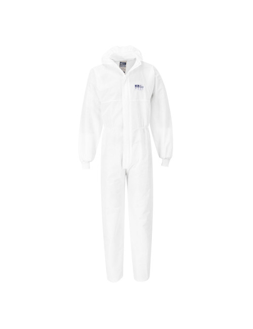Biztex sms type 5/6 knit cuff coverall white Portwest