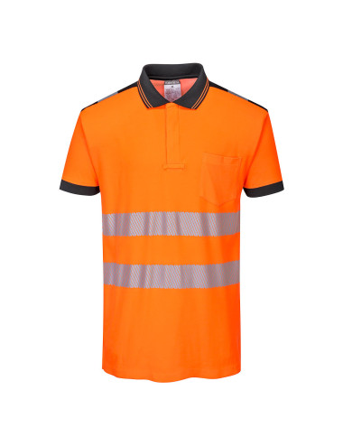 PW3 Warnpoloshirt orange/schwarz Portwest